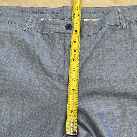 Talbots Weekend Chinos Chambray Blue Lightweight Summer Pants Size 16 - Picture 6 of 14